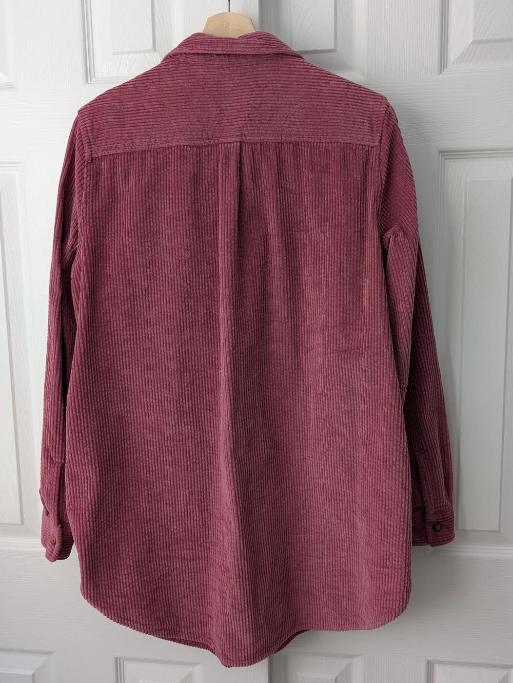 L.L. Bean Pink Corduroy Shirt Jacket Shacket Relaxed Tunic length, size M - Picture 3 of 8